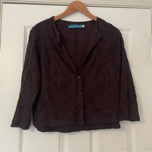 Johnny Was Deep Purple Cardigan & Tank Top Set